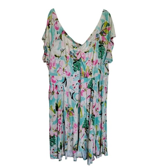 Torrid‎ Super Soft Knot Floral Mini Supersoft Off Shoulder Dress Plus Size 5X - Picture 1 of 8